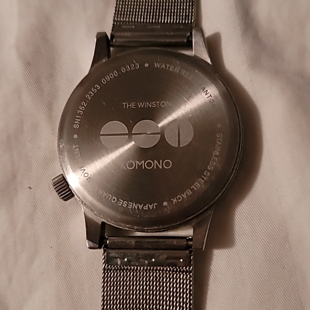 Komono The Winston Royale Mens Minimalist Watch Cobalt Blue Face Mesh Band‎